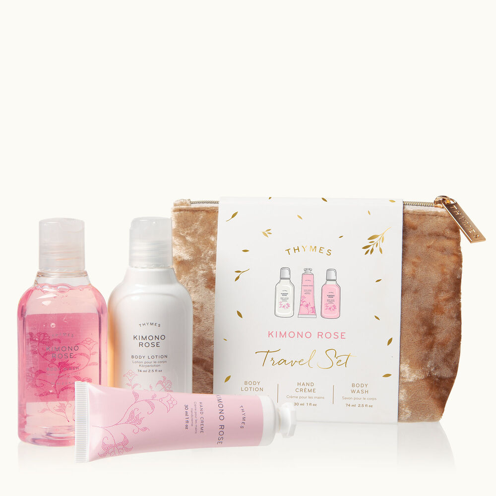 Kimono Rose Travel set with Gift Bag, Body Lotion, Body Wash and Petite Hand Cream image number 0
